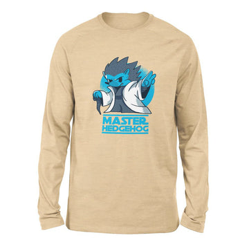 Master Hedgehog Men/Unisex Drop Shoulder Sweatshirt in Heather Sand Dune color